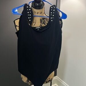 Express Black Bodysuit with Studded Shoulders